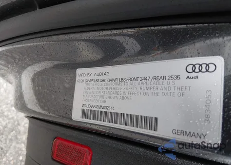 2021 Audi A4 Premium Plus 45 Tfsi S Line Quattro S Tronic z USA, uszkodzony, nr VIN WAUEAAF49MN002144